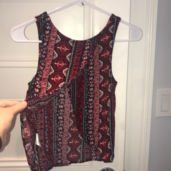 Open back red, white and black tank top - Picture 3 of 3